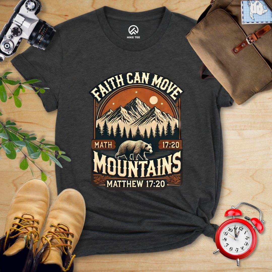 Hike Tee T-Shirt Dark Grey Heather / S Faith Can Move Mountains Vintage Shirt