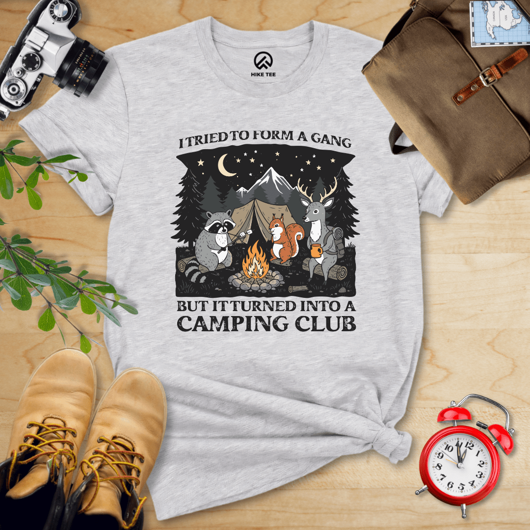 Hike Tee T-Shirt Athletic Heather / S Form a Gang Camping Club Shirt