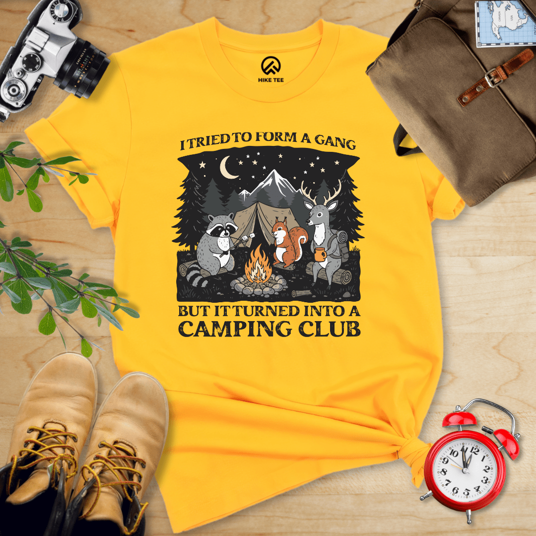 Hike Tee T-Shirt Gold / S Form a Gang Camping Club Shirt