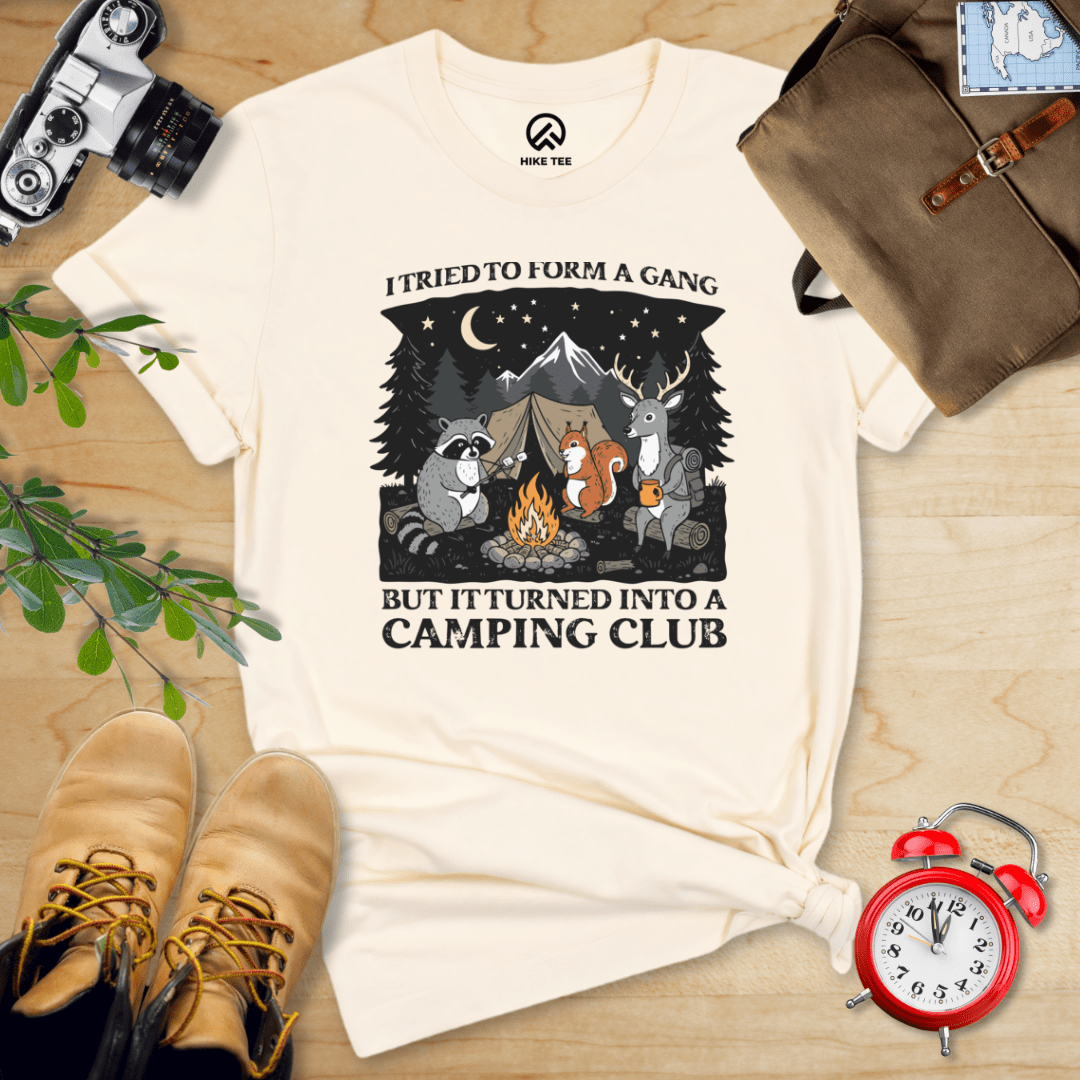 Hike Tee T-Shirt Natural / S Form a Gang Camping Club Shirt