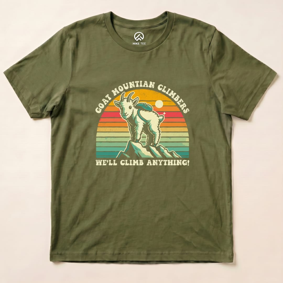Goat Mountain Climbers Vintage Shirt Hike Tee T-Shirt Military Green / S