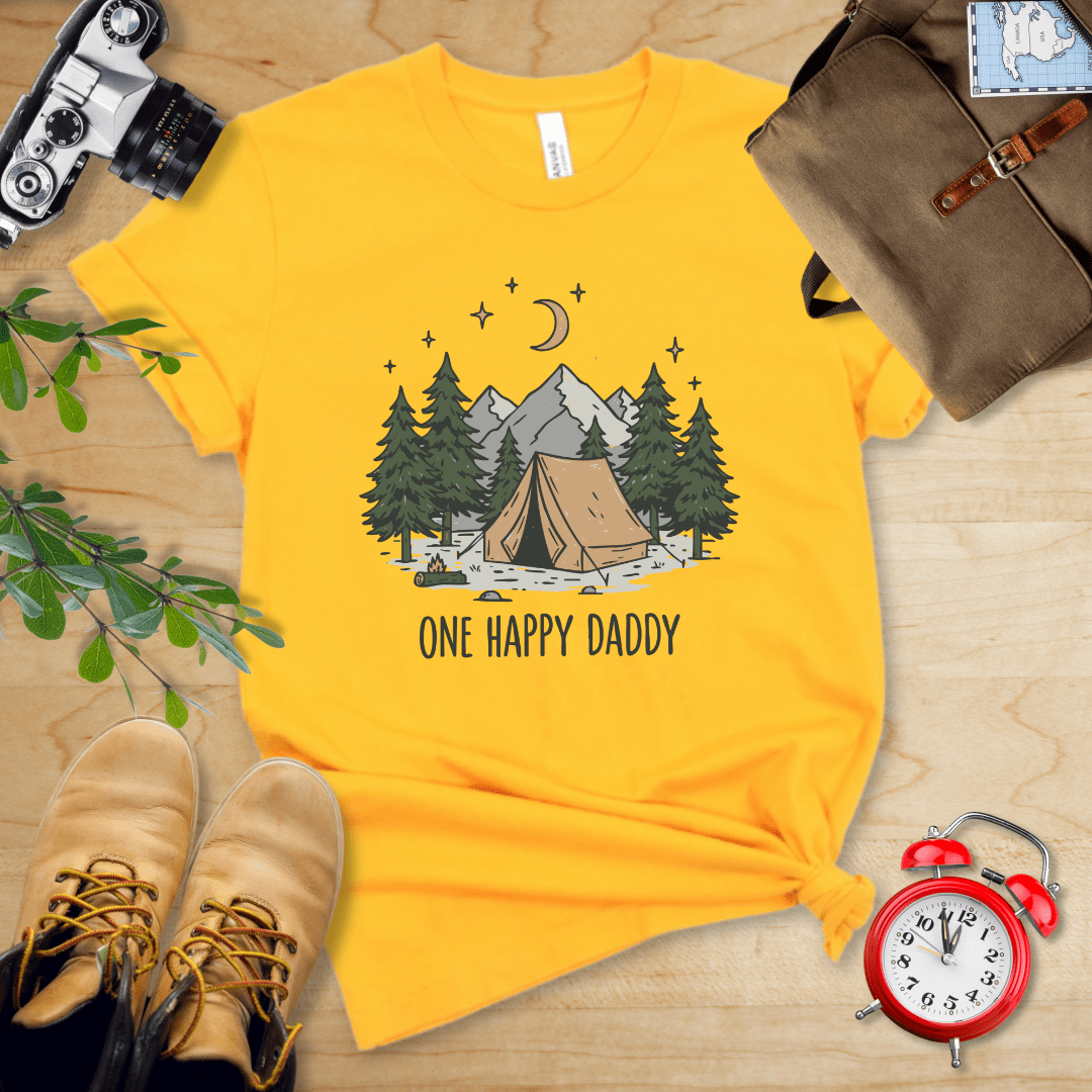 Hike Tee T-Shirt Gold / S Happy Daddy Camping Shirt