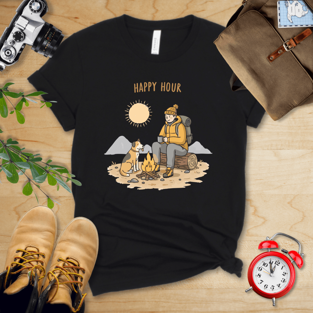 Printify T-Shirt Black / S Happy Hour Shirt