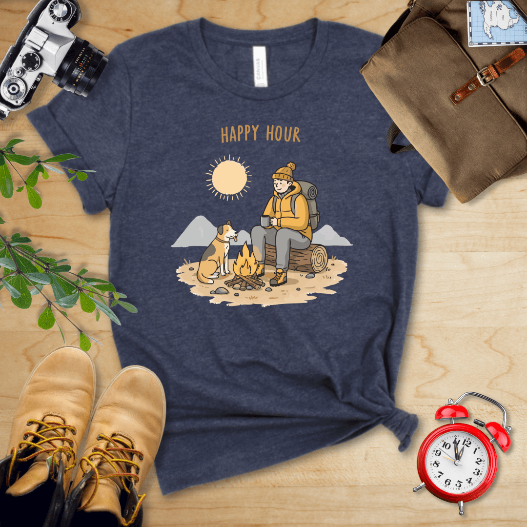 Printify T-Shirt Heather Navy / S Happy Hour Shirt