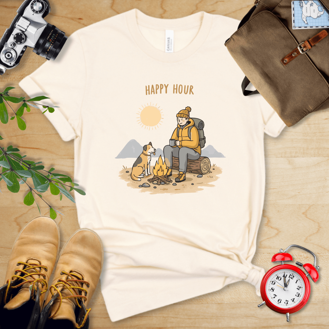 Printify T-Shirt Natural / S Happy Hour Shirt
