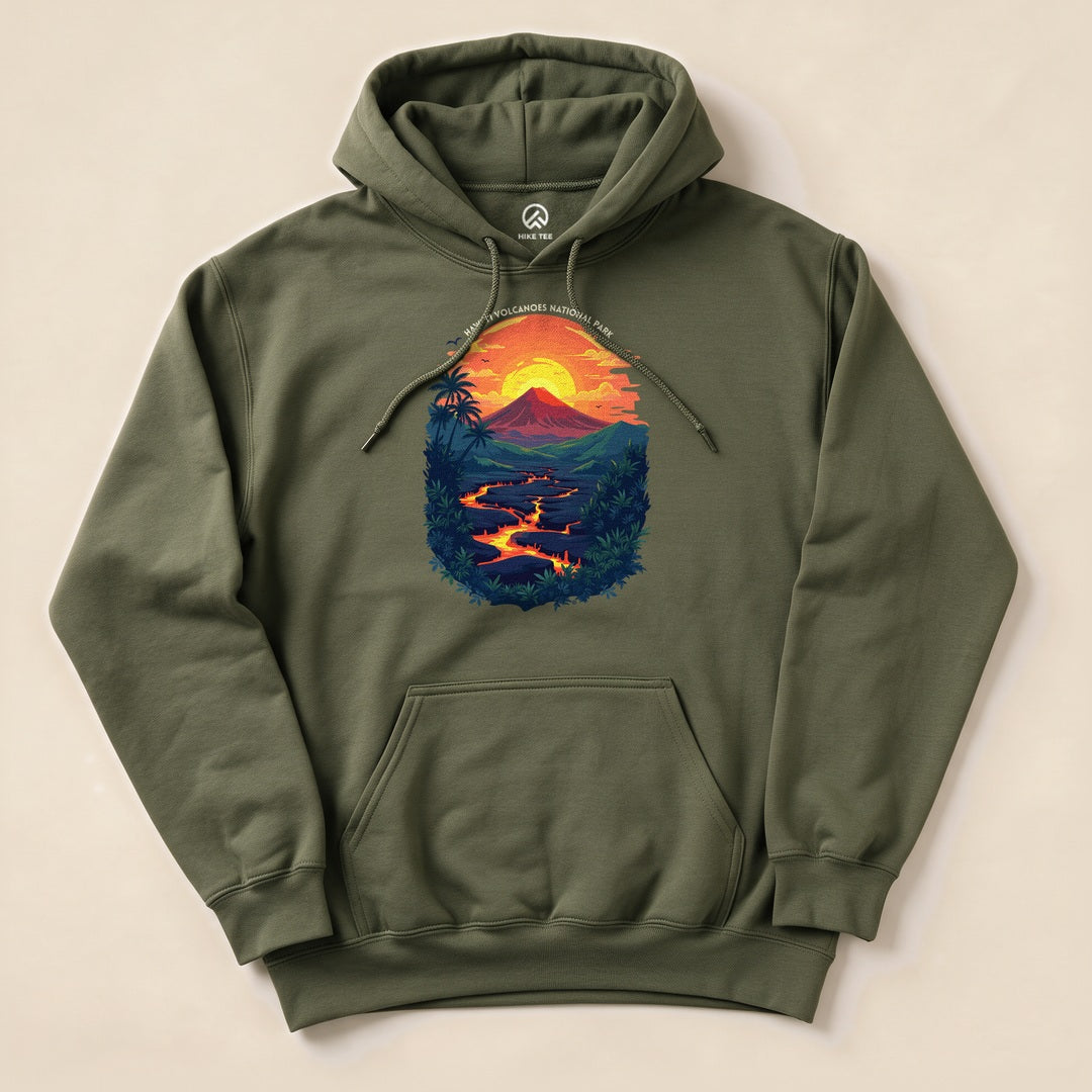 Hawai'i Volcanoes National Park Hoodie - Military Green