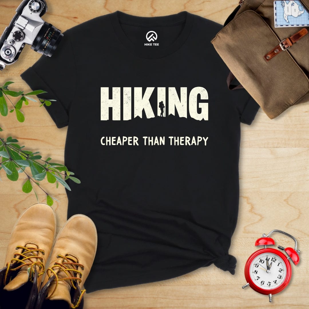 Hike Tee T-Shirt Black / S Hiking - Cheaper Than Therapy