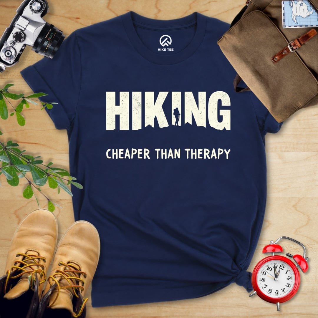 Hike Tee T-Shirt Navy / S Hiking - Cheaper Than Therapy