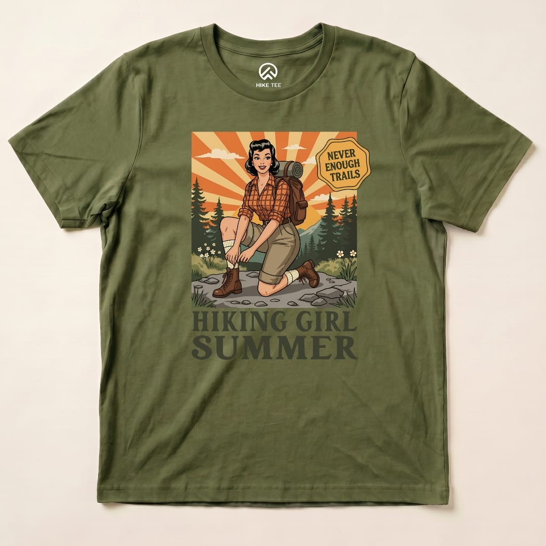 Hike Tee T-Shirt Military Green / S Hiking Girl Summer Shirt