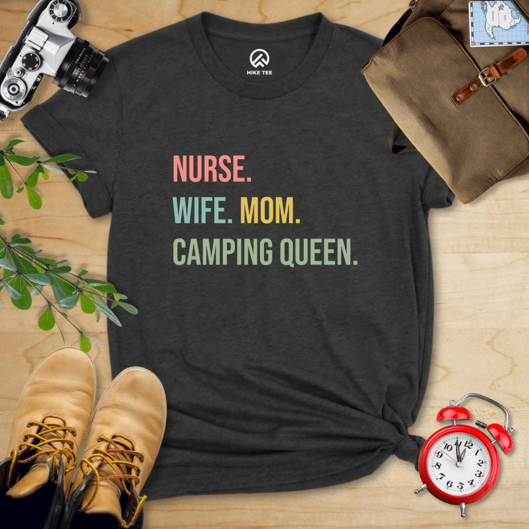 Printify T-Shirt Dark Grey Heather / S Hiking Nurse Shirt