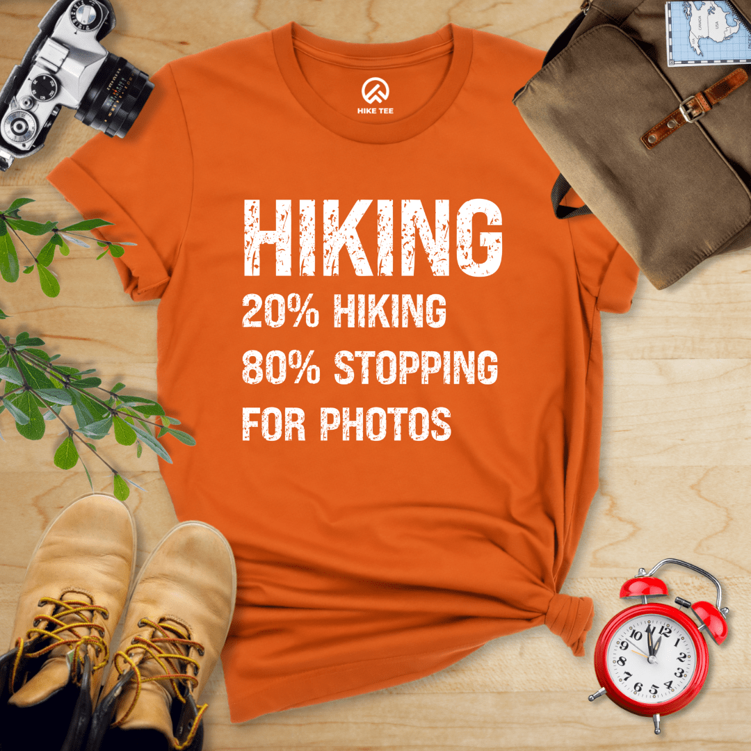Hike Tee T-Shirt Autumn / S Hiking Stoping For Photos Shirt