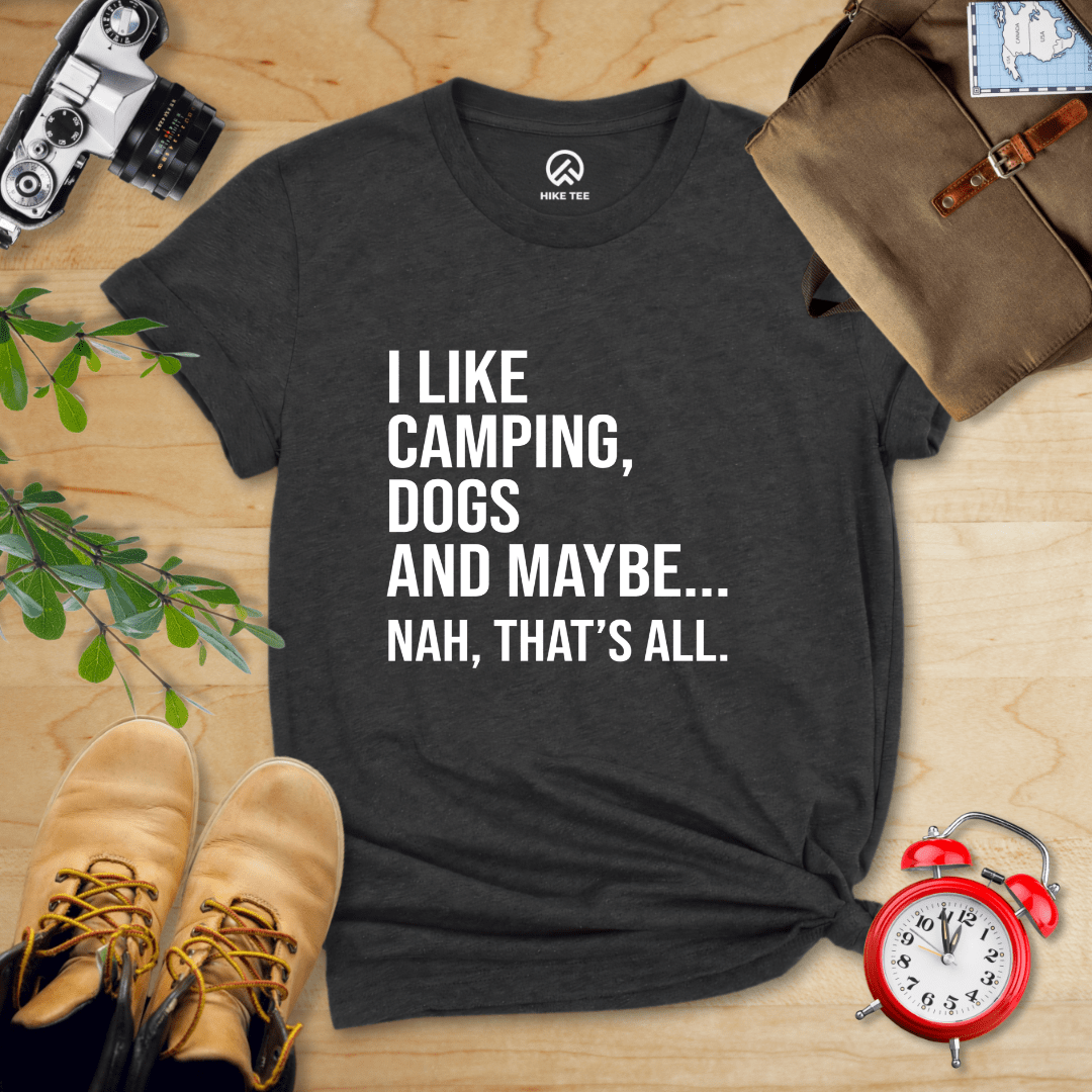 Hike Tee T-Shirt Dark Grey Heather / S I Like Camping Shirt
