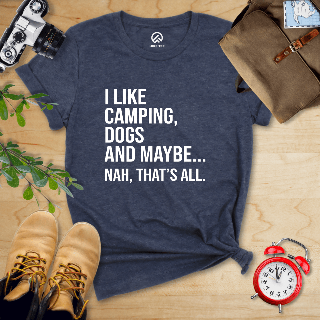 Hike Tee T-Shirt Heather Navy / S I Like Camping Shirt