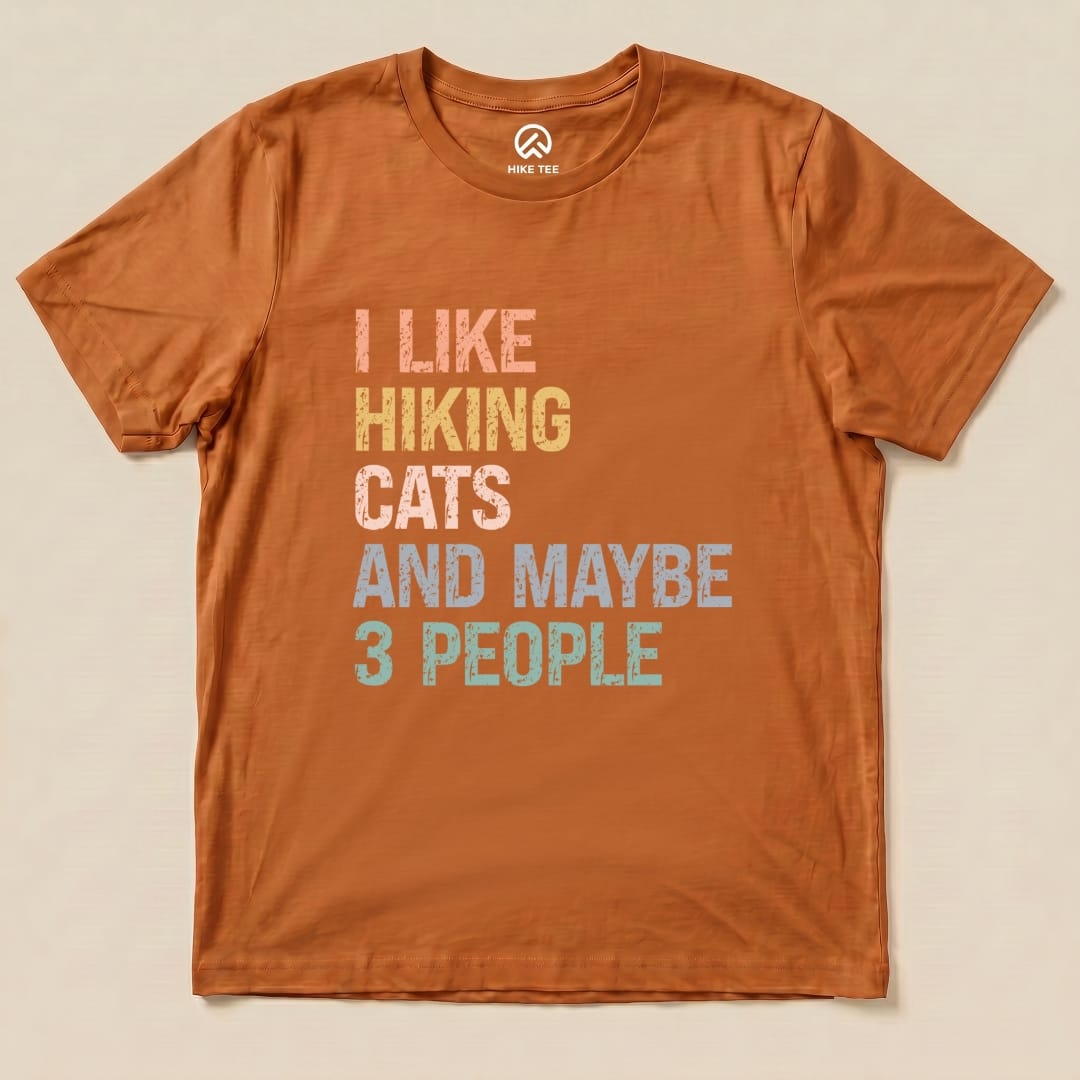 I like Hiking Cat Shirt Hike Tee T-Shirt Autumn / S