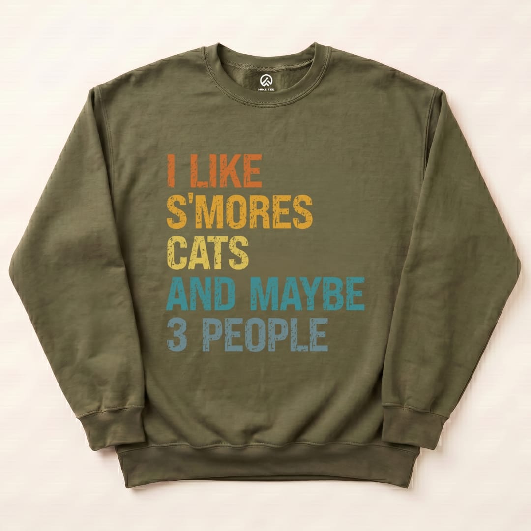 I like S'mores Sweatshirt Hike Tee Sweatshirt Military Green / S