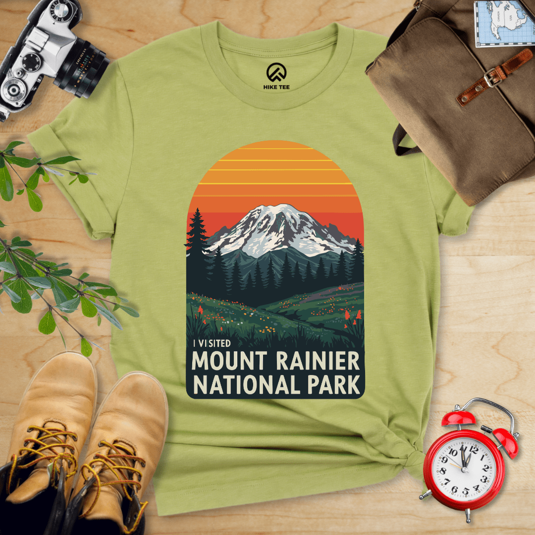 Hike Tee T-Shirt Heather Green / S I visited Mount Rainier Shirt