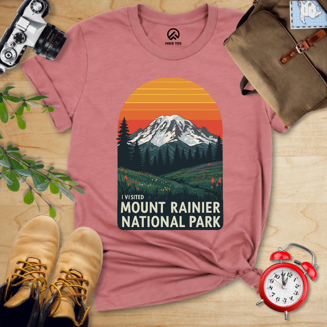 Hike Tee T-Shirt Heather Mauve / S I visited Mount Rainier Shirt