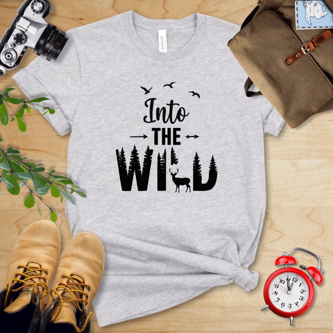 Hike Tee T-Shirt Athletic Heather / S Into The Wild With Deer Shirt
