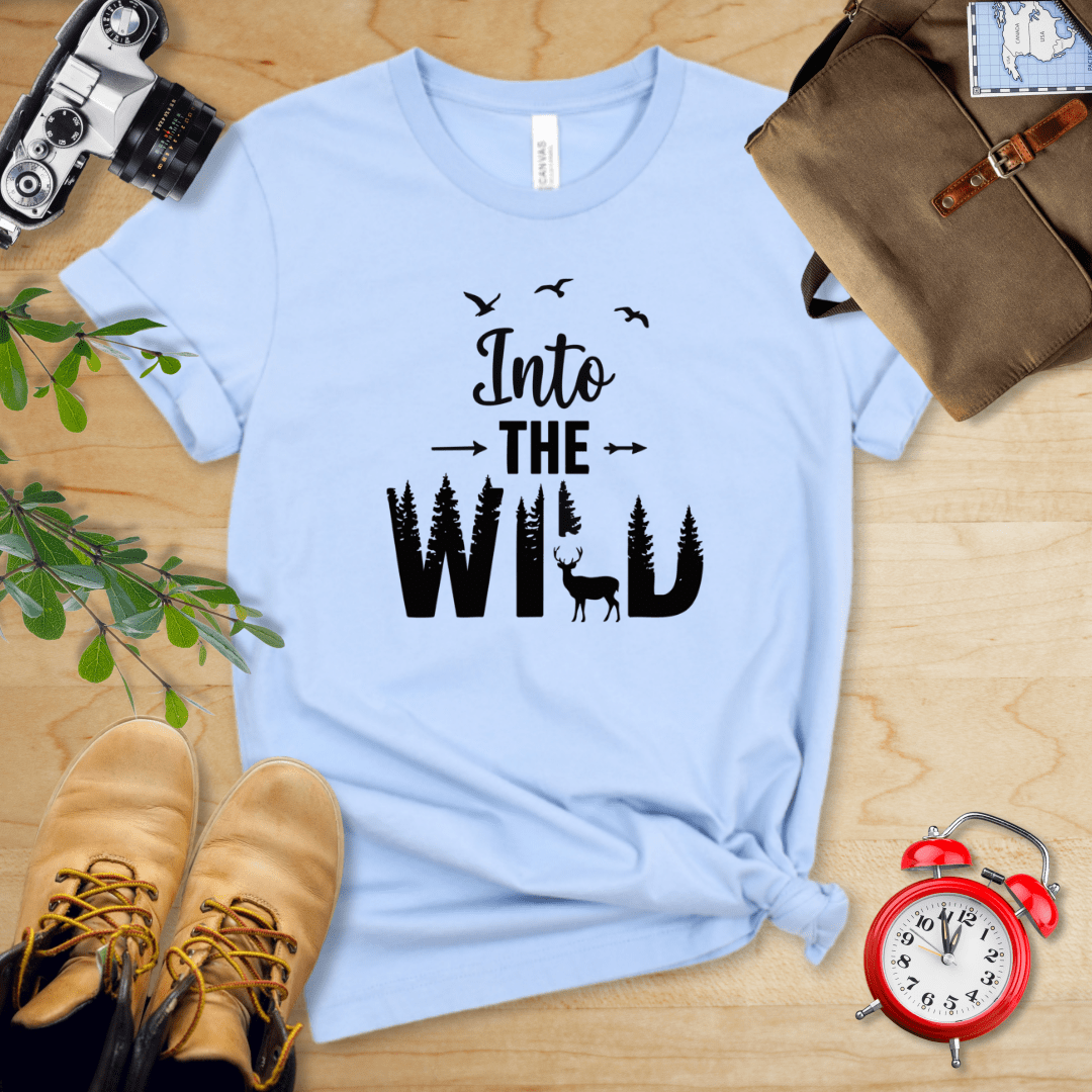 Hike Tee T-Shirt Baby Blue / S Into The Wild With Deer Shirt