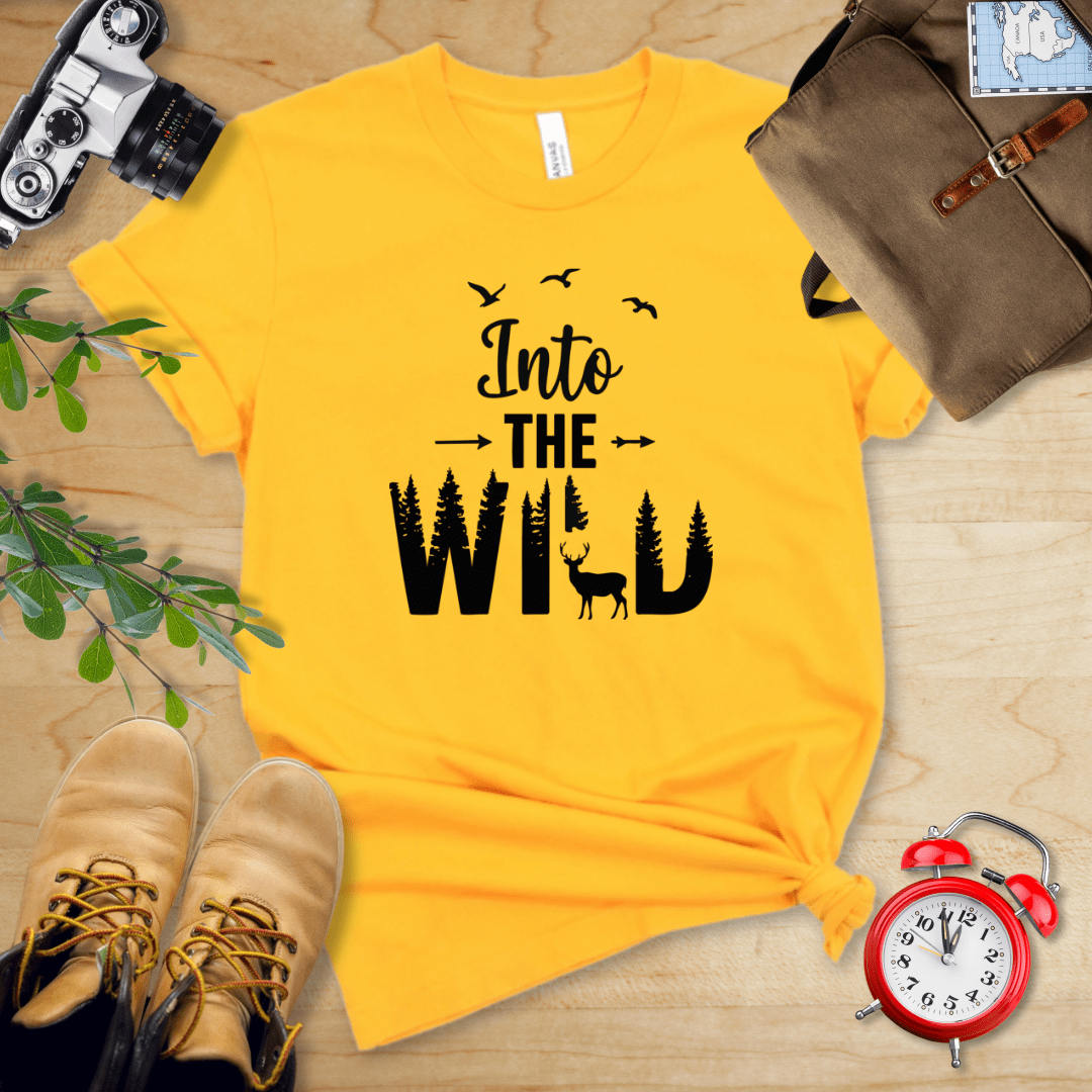 Hike Tee T-Shirt Gold / S Into The Wild With Deer Shirt