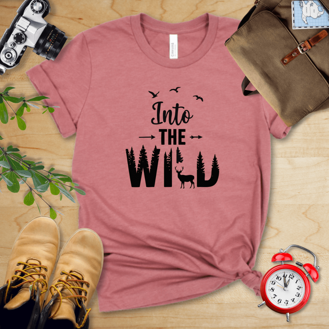 Hike Tee T-Shirt Heather Mauve / S Into The Wild With Deer Shirt