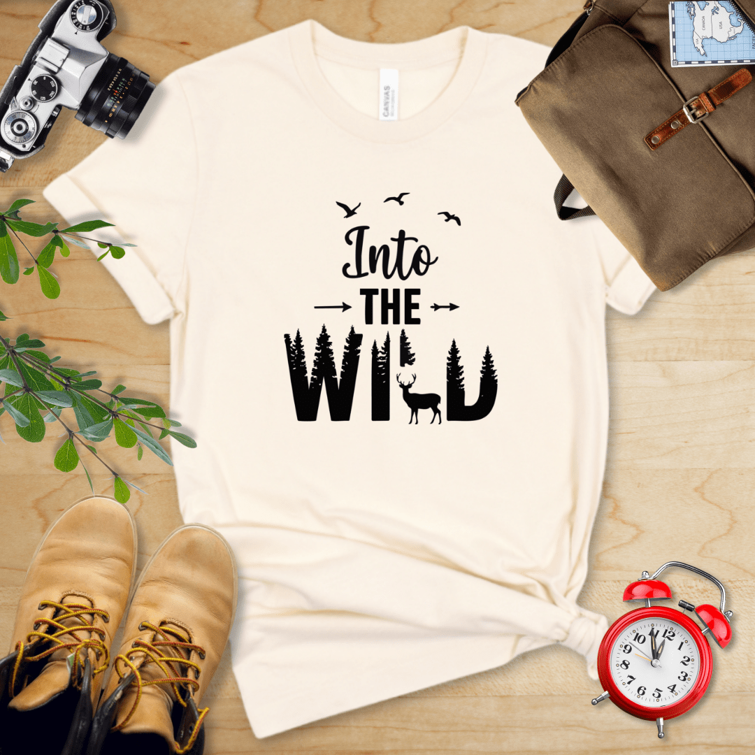 Hike Tee T-Shirt Natural / S Into The Wild With Deer Shirt