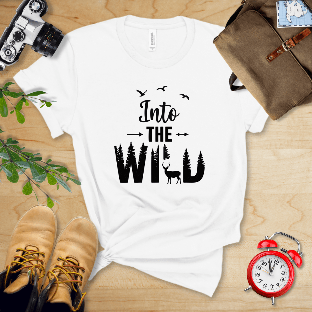 Hike Tee T-Shirt White / S Into The Wild With Deer Shirt