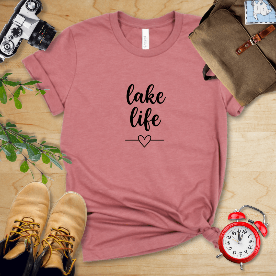 Hike Tee T-Shirt Heather Mauve / S Lake Life Shirt