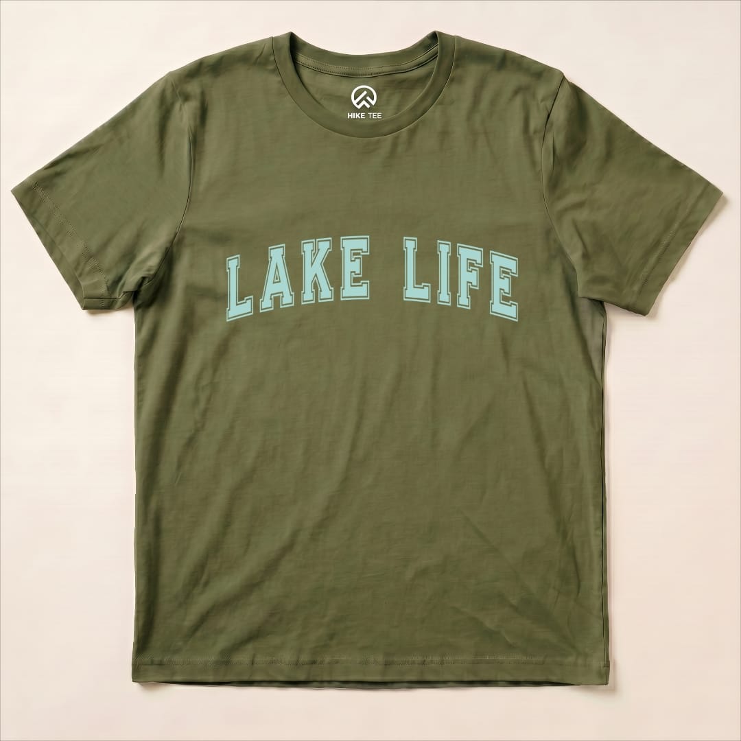 Lake Life Shirt Hike Tee T-Shirt Military Green / S