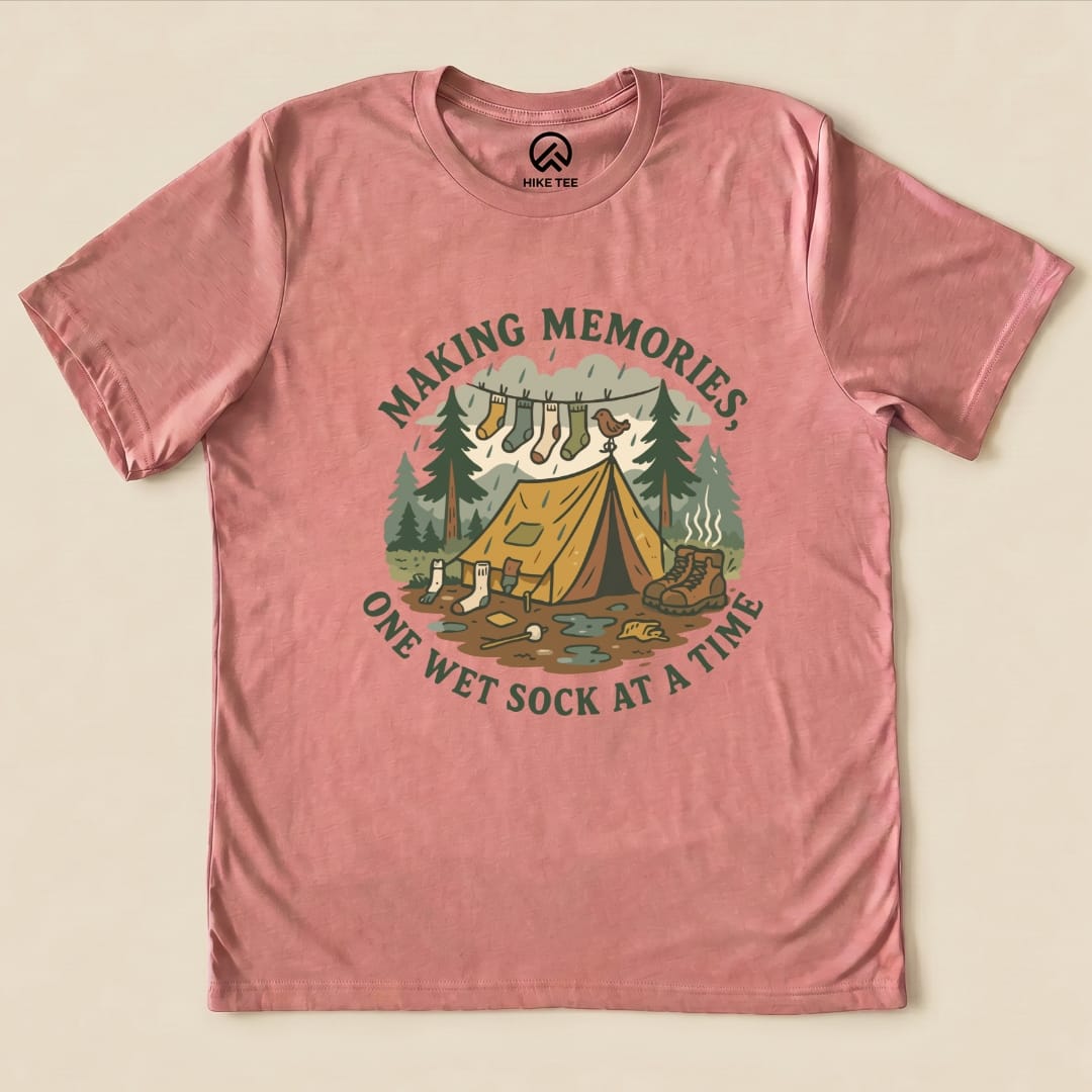 Hike Tee T-Shirt Heather Mauve / S Memories Camping Shirt