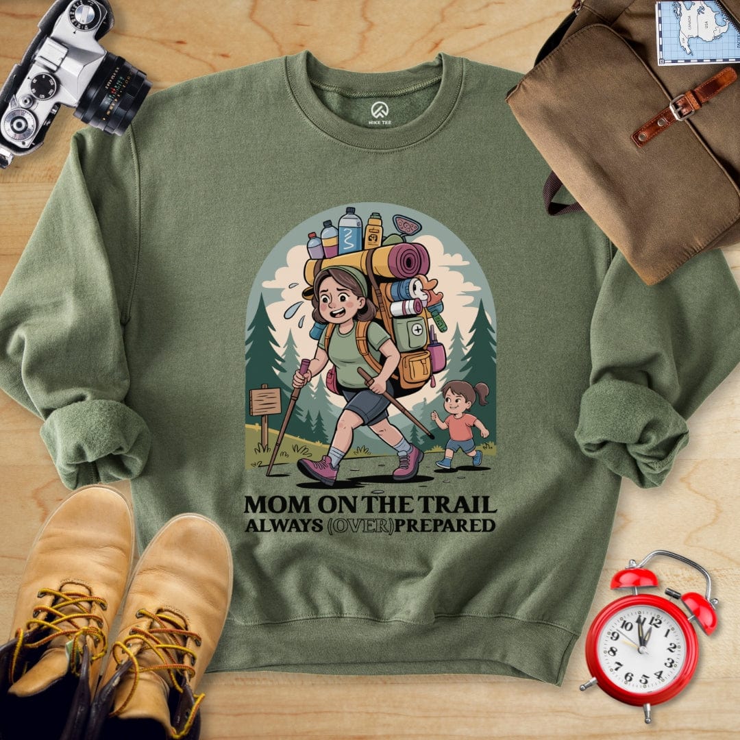 Hike Tee Sweatshirt Military Green / S Mom on Trail Sweatshirt
