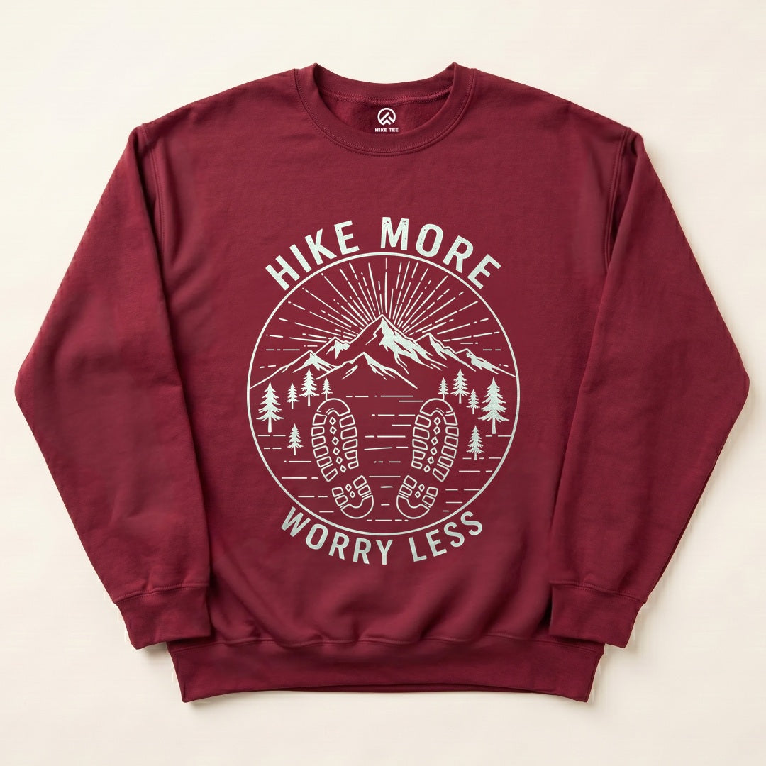 Mono Hike More Worry Less Sweatshirt - Maroon