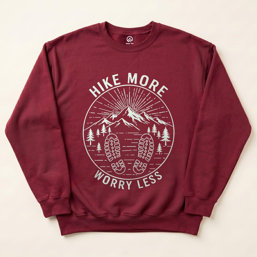 Mono Hike More Worry Less Sweatshirt - Maroon