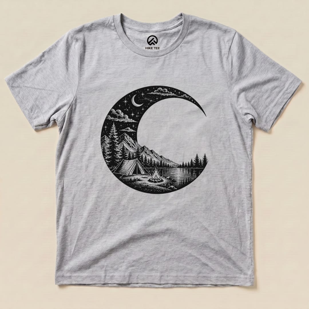 Moonlight Camping Shirt Hike Tee T-Shirt Athletic Heather / S