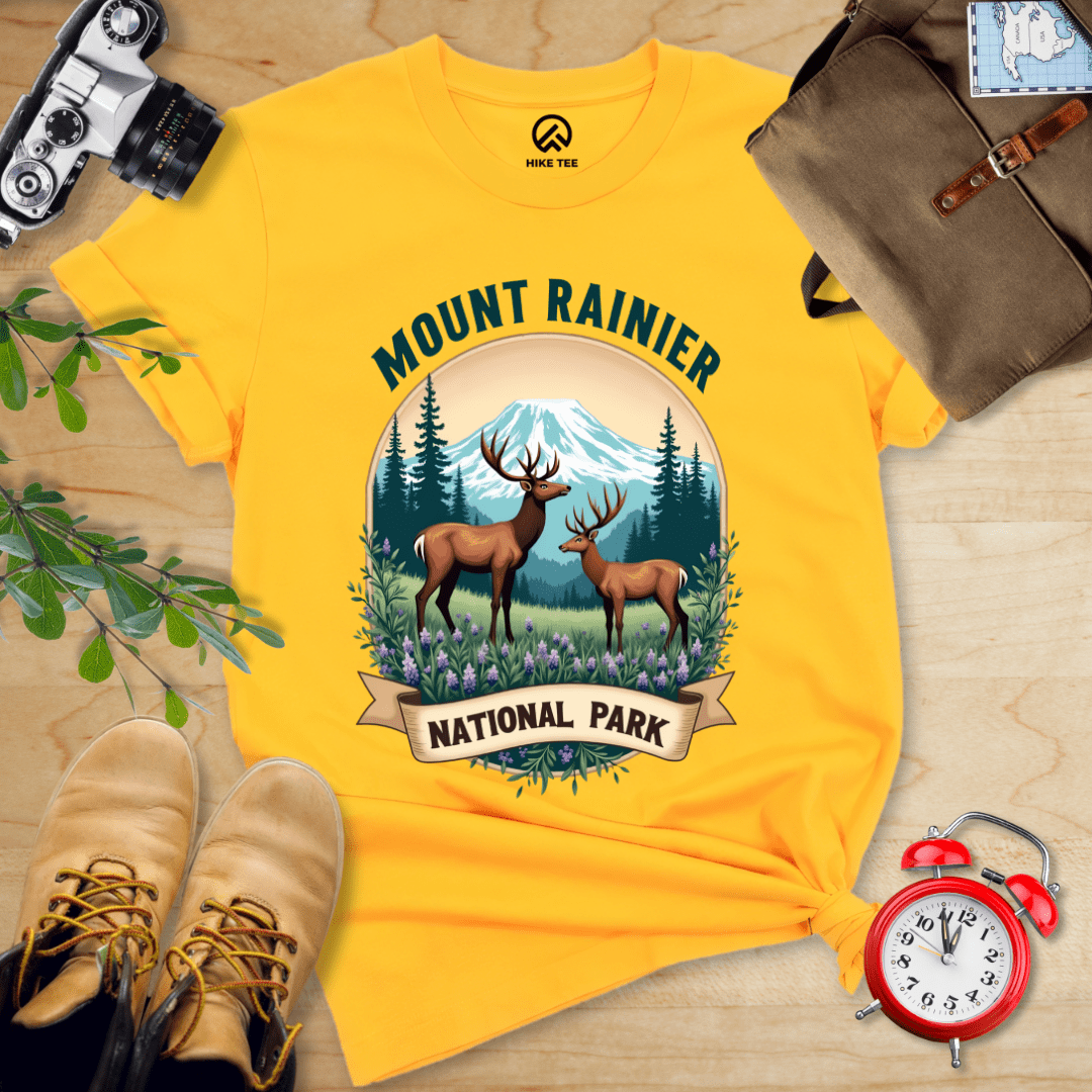 Hike Tee T-Shirt Gold / S Mount Rainier Deer Shirt