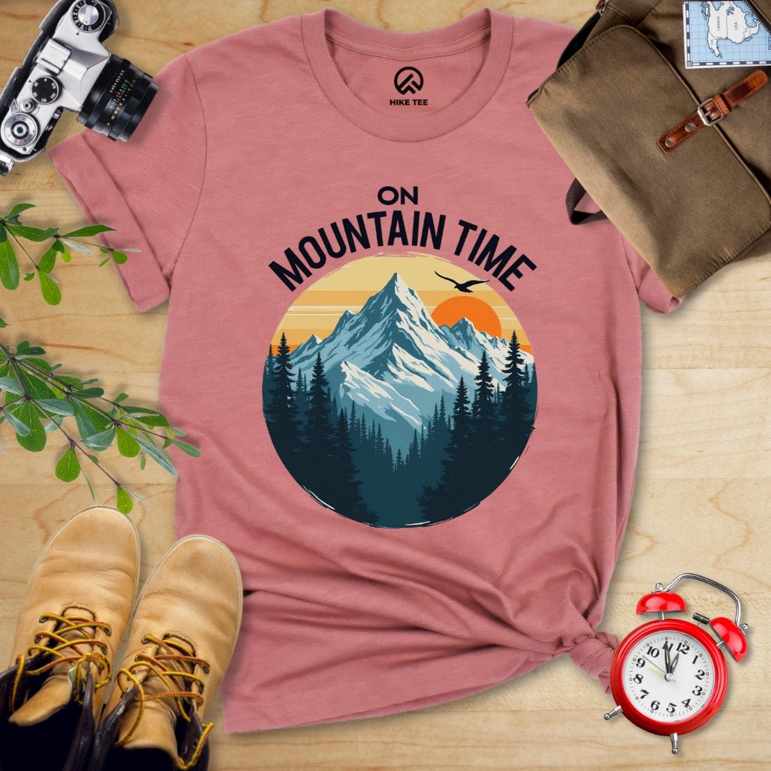 Hike Tee T-Shirt Heather Mauve / S On Mountain Time Shirt