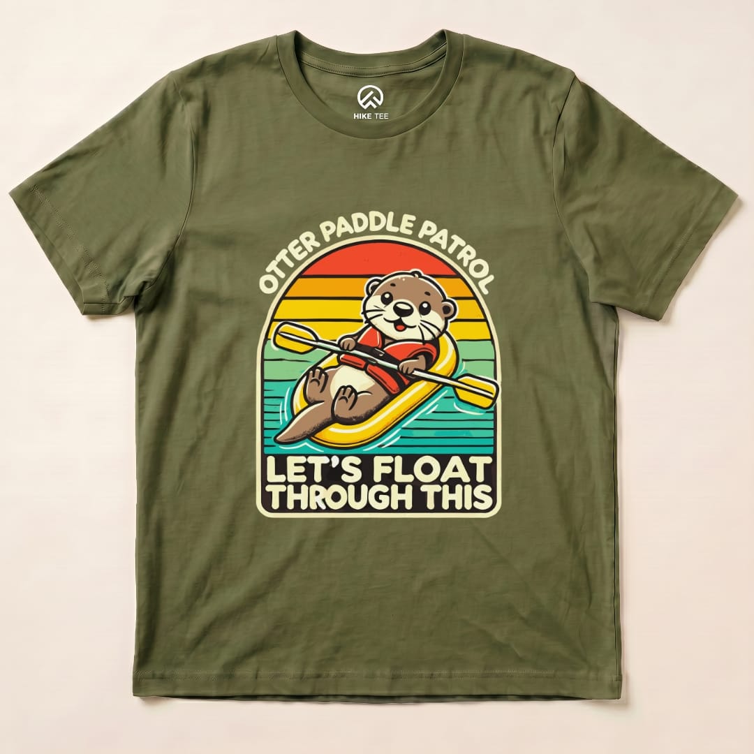 Otter Paddle Swim Patrol Shirt Hike Tee T-Shirt Military Green / S