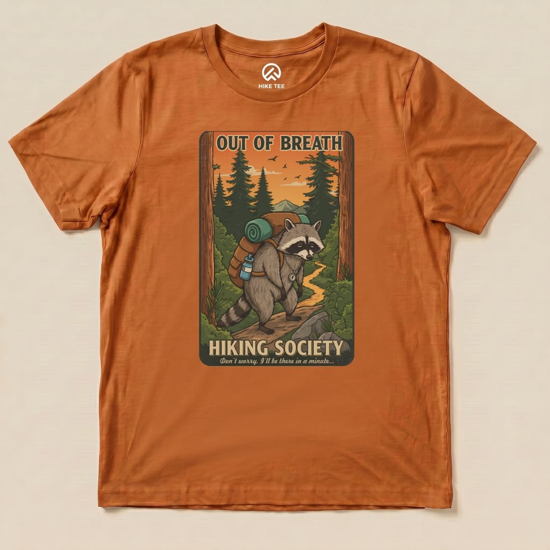 Out of Breath Funny Raccoon Shirt Hike Tee T-Shirt Autumn / S