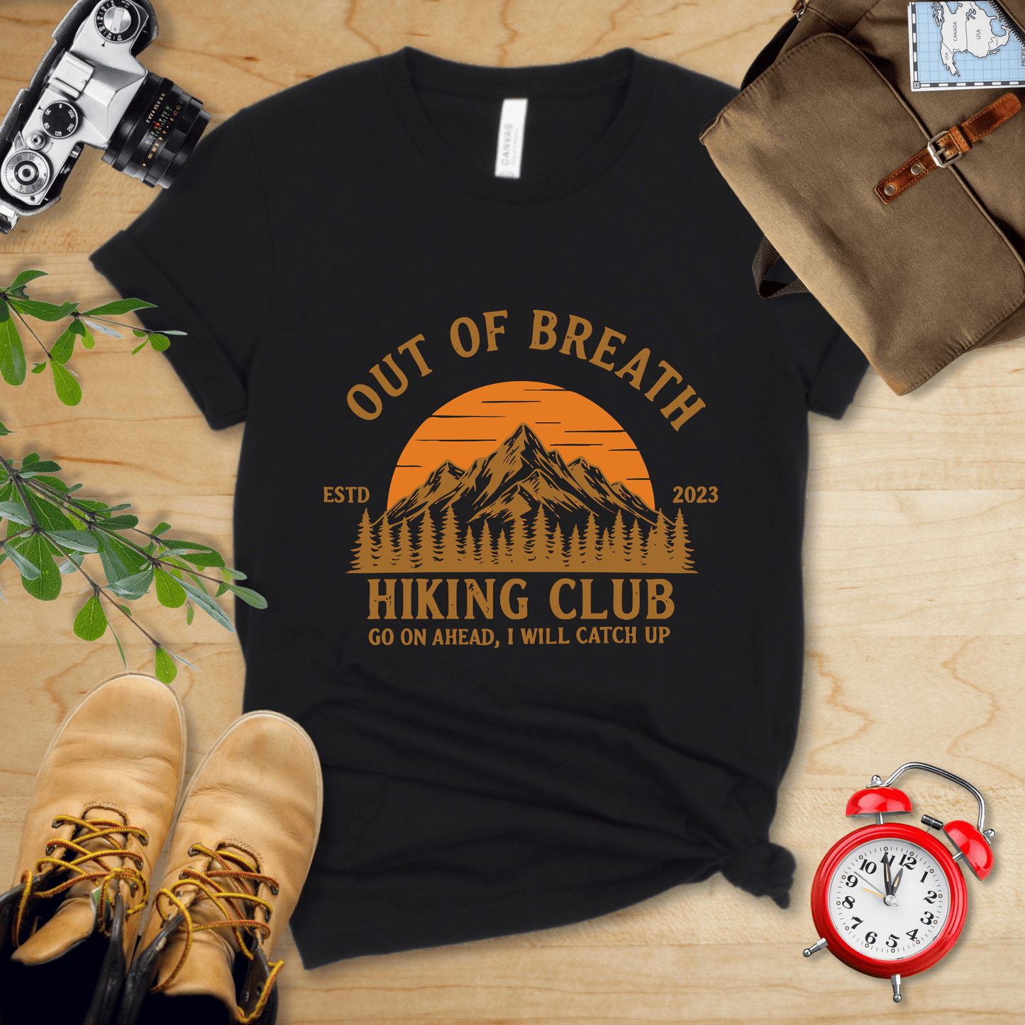 Hike Tee T-Shirt Black / S Out Of Breath Hiking Club Shirt