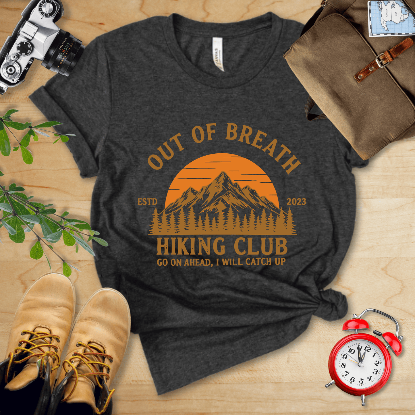Hike Tee T-Shirt Dark Grey Heather / S Out Of Breath Hiking Club Shirt