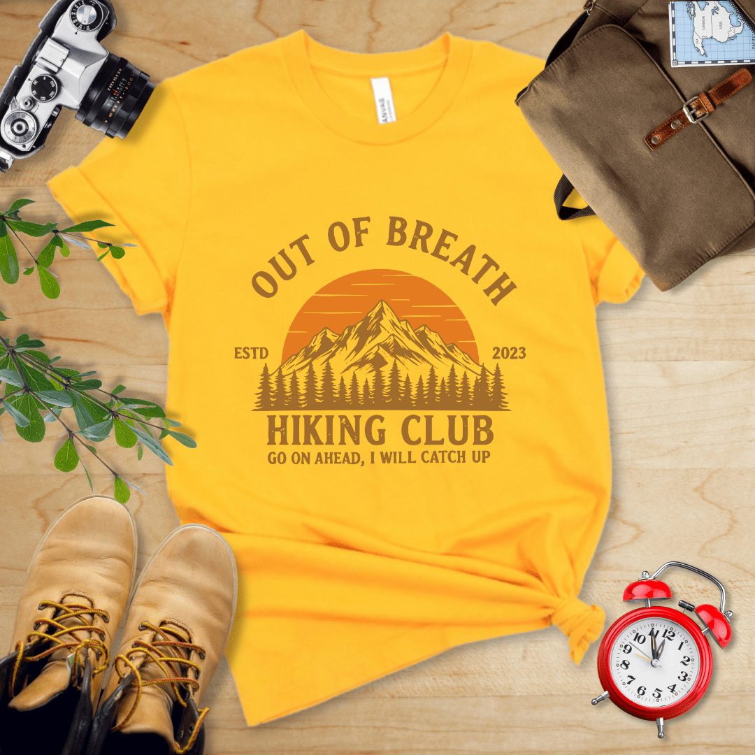 Hike Tee T-Shirt Gold / S Out Of Breath Hiking Club Shirt