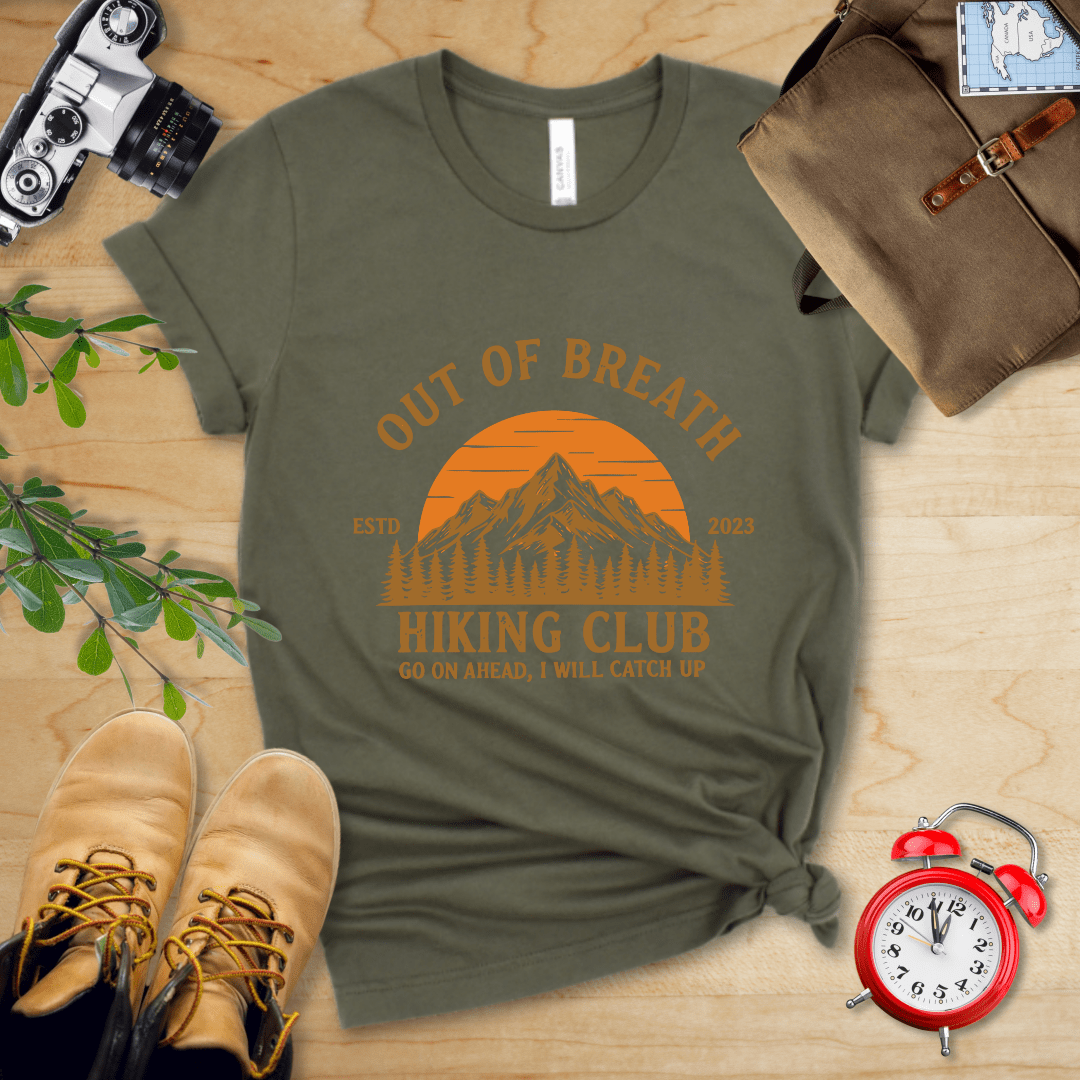 Hike Tee T-Shirt Military Green / S Out Of Breath Hiking Club Shirt