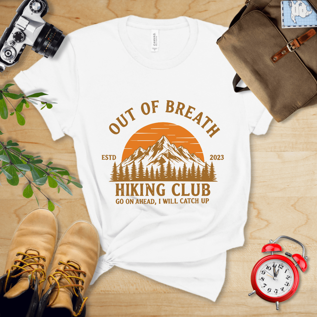 Hike Tee T-Shirt White / S Out Of Breath Hiking Club Shirt