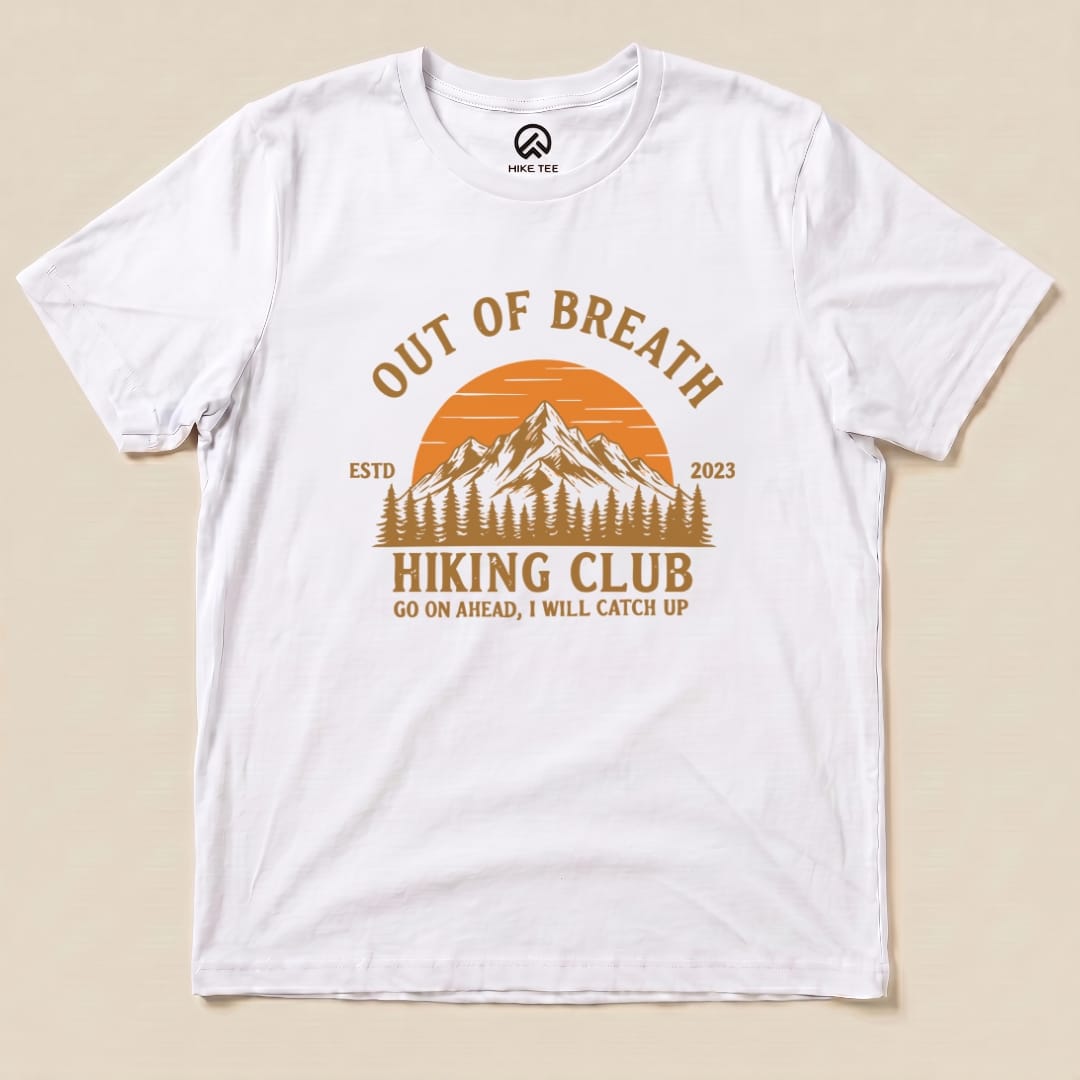 Out Of Breath Hiking Club Shirt Hike Tee T-Shirt White / S