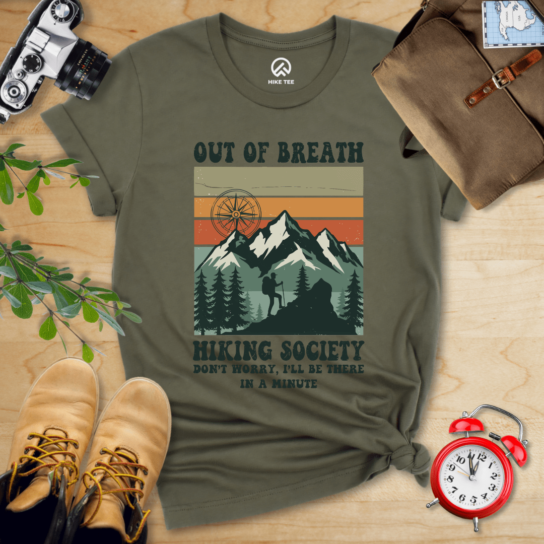 Hike Tee T-Shirt Military Green / S Out of Breath Hiking Society Shirt