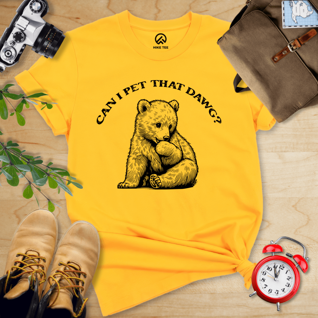 Hike Tee T-Shirt Gold / S Pet That Dawg Bear Shirt