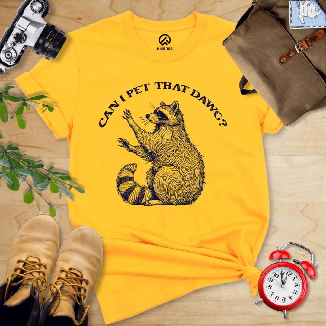 Hike Tee T-Shirt Gold / S Pet That Dawg Raccoon Shirt