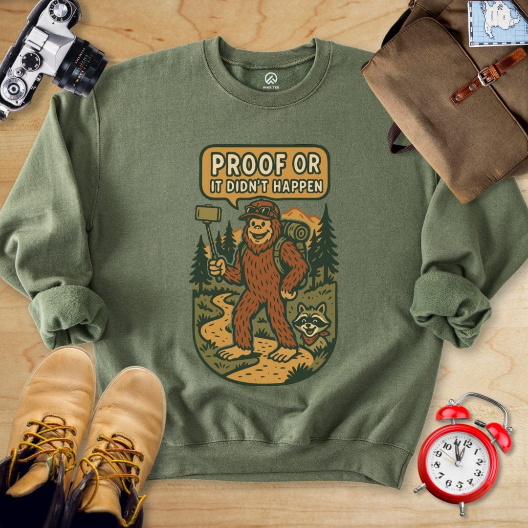 Printify Sweatshirt Military Green / S Proof Bigfoot Sweatshirt