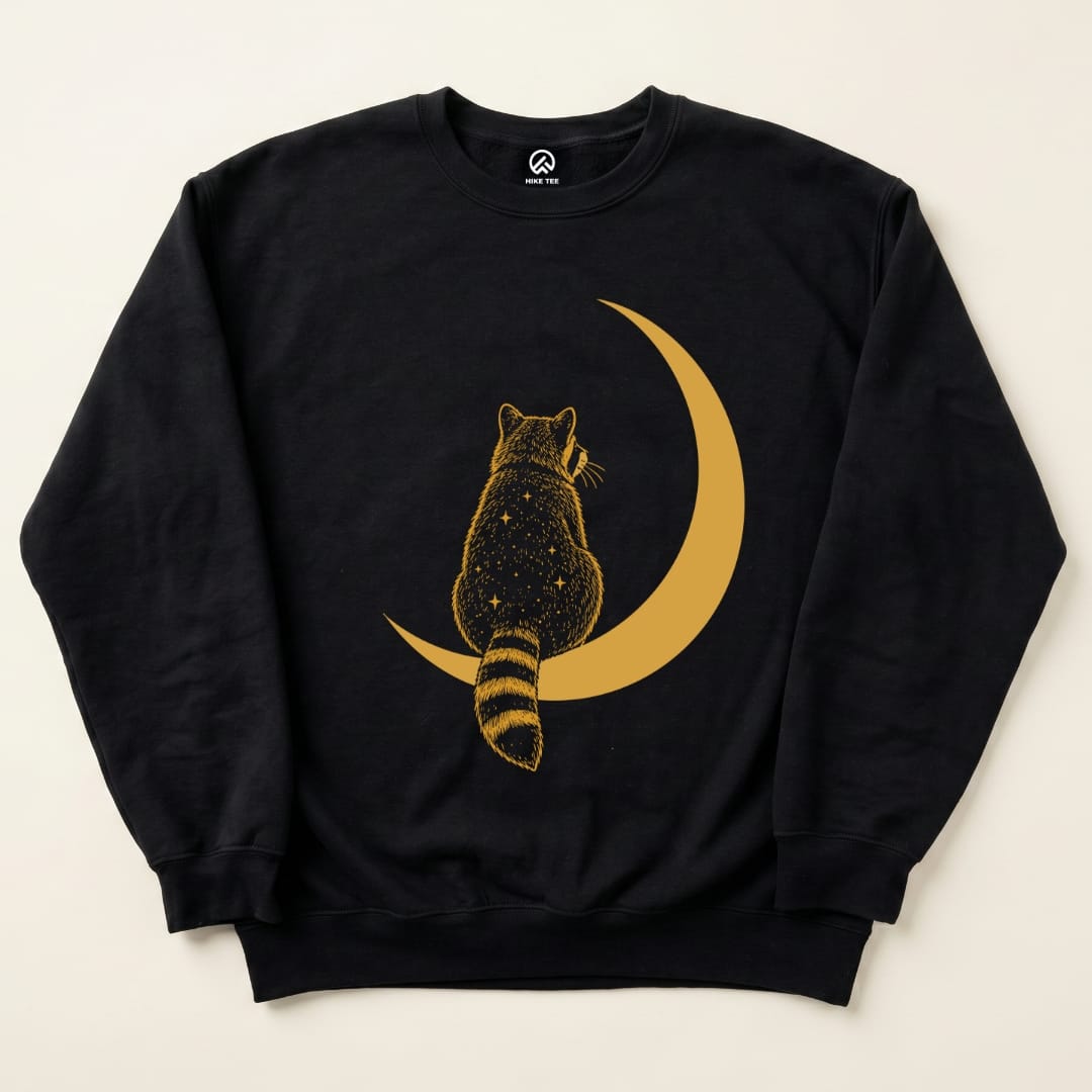 Raccoon Moon Sweatshirt in Black