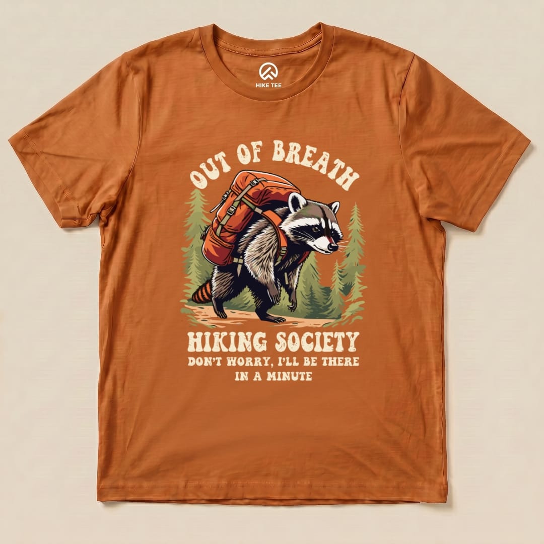 Raccoon Out of Breath Shirt Hike Tee T-Shirt Autumn / S